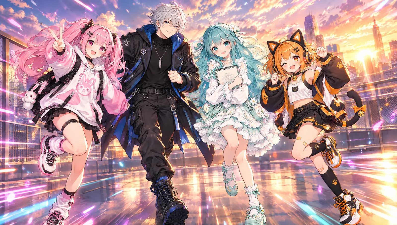 A scene from an anime starring the original characters