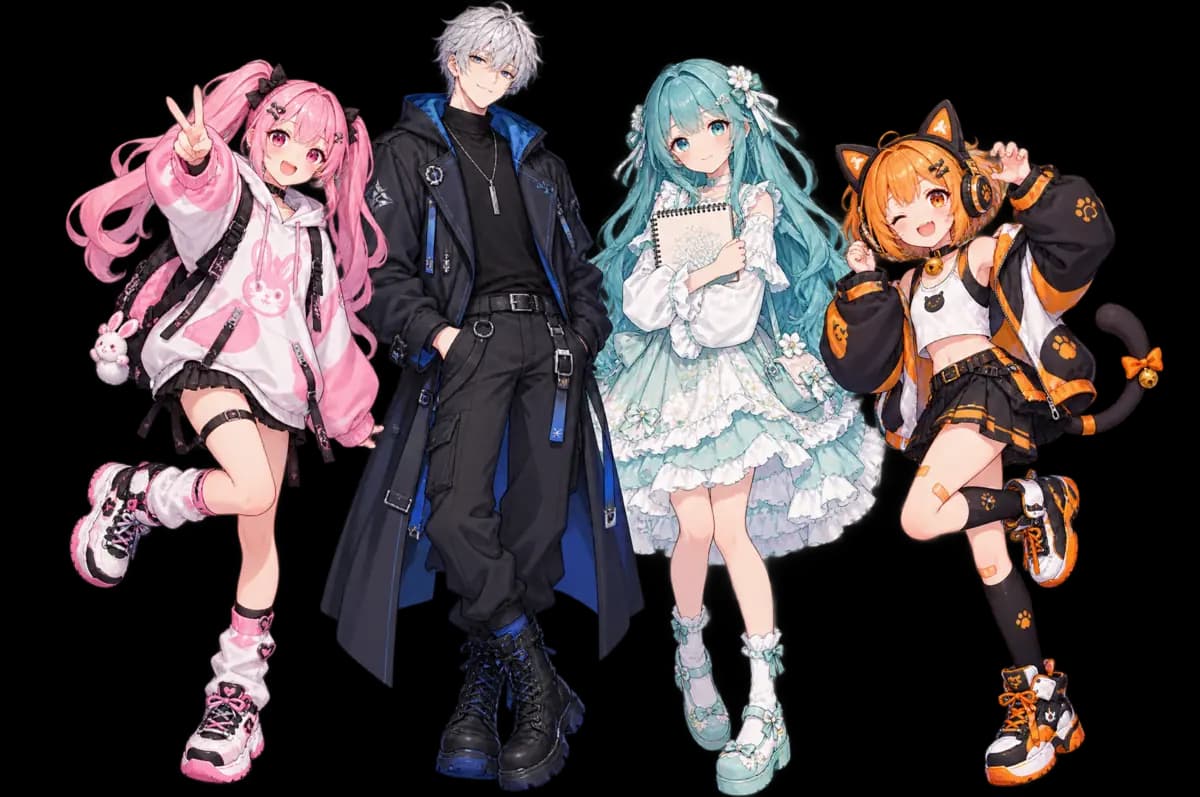 Original characters created with modelai